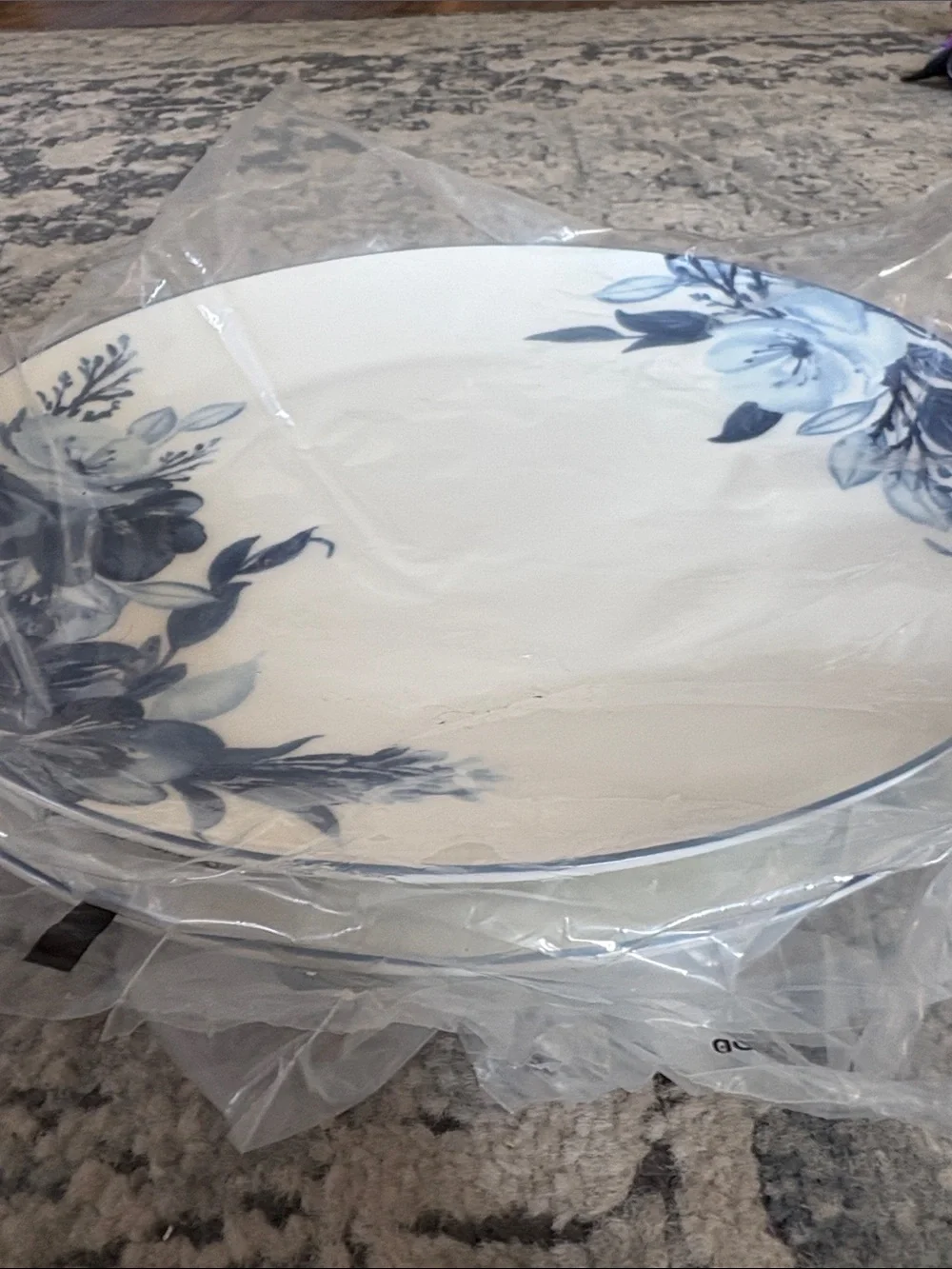 MIKASA Darcy Blue & White Floral Bone China 11” dinner Plates Set of 2  New
